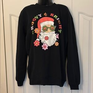 Better Together Groovy & Bright Black Sweater Unisex Size Small